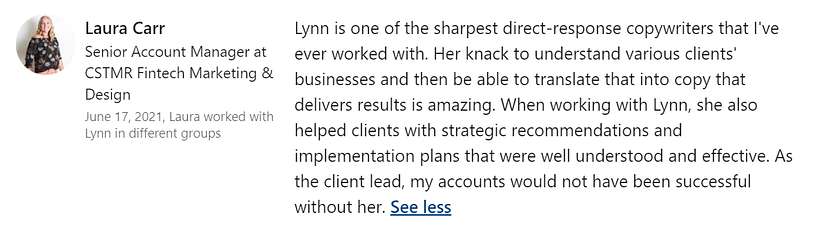 Laura Testimonial